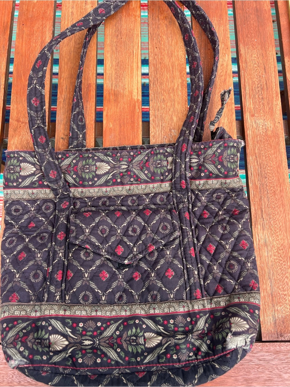 Vtg vera Bradley tote outside pocket